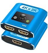 HDMI Switch Splitter 4K@60Hz, Aluminum Bi-Directional HDMI 2.0 Switcher, HDMI Splitter 1 in 2 Out...