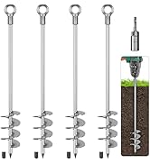 4 Pack 24 Inch Ground Anchors Screw in Heavy Duty Earth Anchor Stakes Kits Carbon Steel High Wind...