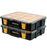 POWERTEC Small Parts Organizer &amp; Tool Box – 10 Compartments, IP65 Water &amp; Dust Protection, Stacka...
