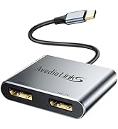 avedio links USB C to Dual DisplayPort Adapter, Dual 4K@60Hz, Single Display 4K@144Hz Type C to D...
