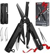 BIBURY Mini Multitool BI2052AB, EDC Multitool Scissors w/Window Breaker, Seat Belt Cutter, Bottle...