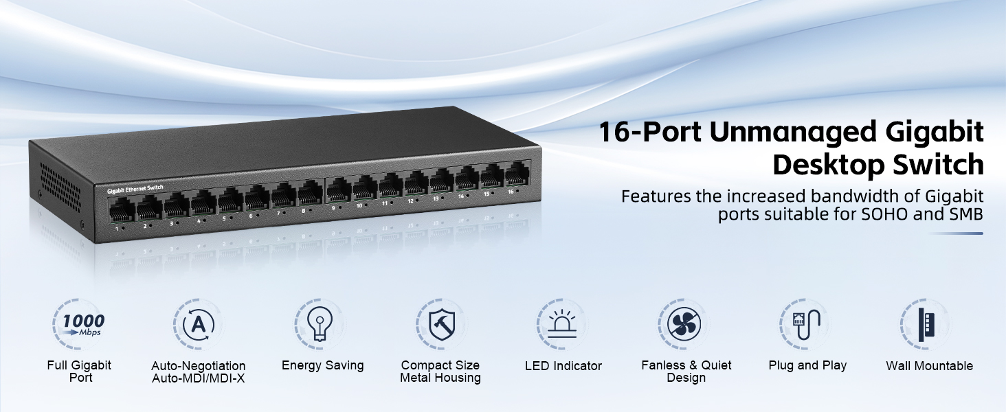 16-Port Gigabit Ethernet Switch