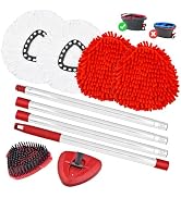 7 Packs Replacement Mop Heads&amp; Handle Scrub Brush and Base Combo Set Compatible with O Cedar Spin...