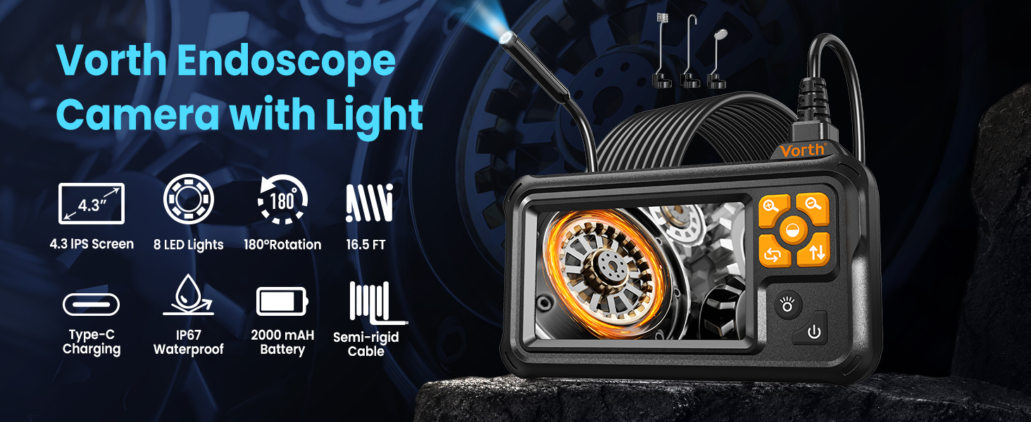 Vorth Endoscope Camera with Light