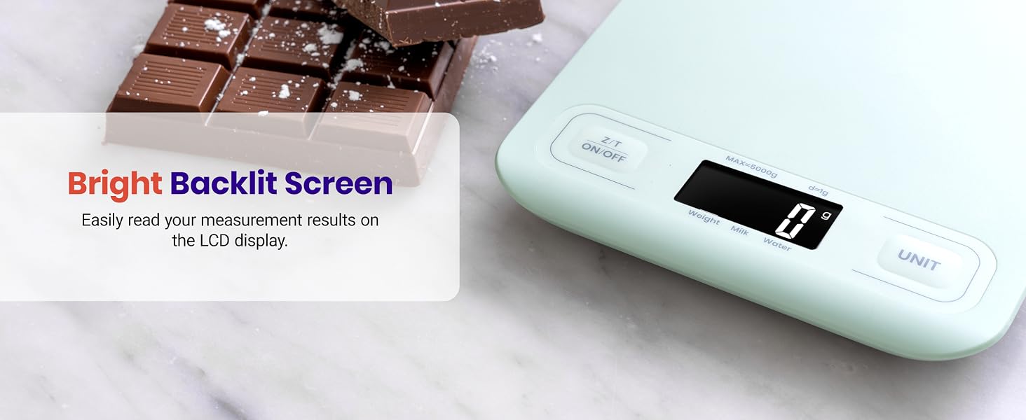 Bright LCD screen makes it easy to read.