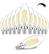 12-Pack Dimmable E12 LED Candelabra Bulbs 60W Equivalent, 5000K Daylight White, 600 Lumens B11 Ca...