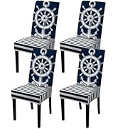 Nuxovilar Nautical Style Chair Covers Stretch 23.6x70 Inches - Dining Chair Slipcovers Set of 4 C...