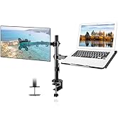 Suptek Monitor and Laptop Mount,Adjustable Monitor Arm Stand with Laptop Tray for 13- 27 inch,Hol...