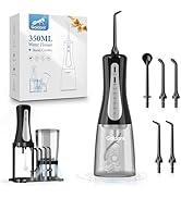 GOLDANT 2026 New 350ML Water Flosser with Drainage &amp; Storage Stand, Keeps Dry &amp; Clean, 5 Modes, 3...