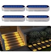 Solar Step Lights Outdoor Waterproof LED Deck, Fence, Stairs, Dock, Patio, Post, Railing, Garden,...