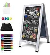 SELEAD Magnetic A-Frame Chalkboard Signs Rustic White Frame - 40