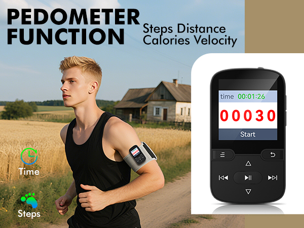 64GB MP3 Player with Bluetooth 5.3 and Clip, Portable HiFi Sports Music Player for Kids (28g)