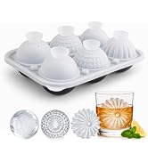 SpaceTime Ice Cube Tray with Lid,6-Cube Large Silicone Ice Cube Trays for Freezer,2.2" Reusable B...