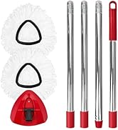 Nuorest Spin Mop Replacement Set for O-Ceda EasyWring 1-Tank System, Includes 2 Mop Head Replacem...