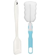 Silicone Spatula and Cleaning Brush Set for Milk Frother, 7.9“ Small Spatula Suitable for Collect...