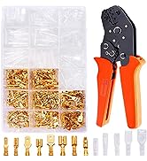 Twidec/Wire Terminal Crimping Pliers 26-16AMG Crimping Tools And 640Pcs 2.8/3.9/4.8/6.3mm Quick S...