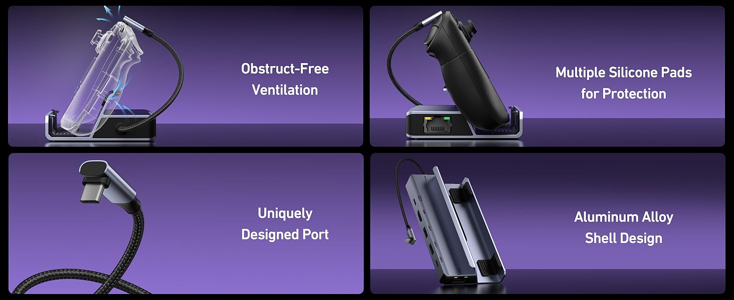 Product demonstration images with purple gradient background showing phone screen protector installation process and features against curved display.