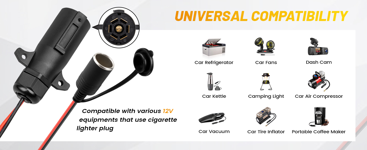7 pin to 12v power adapter