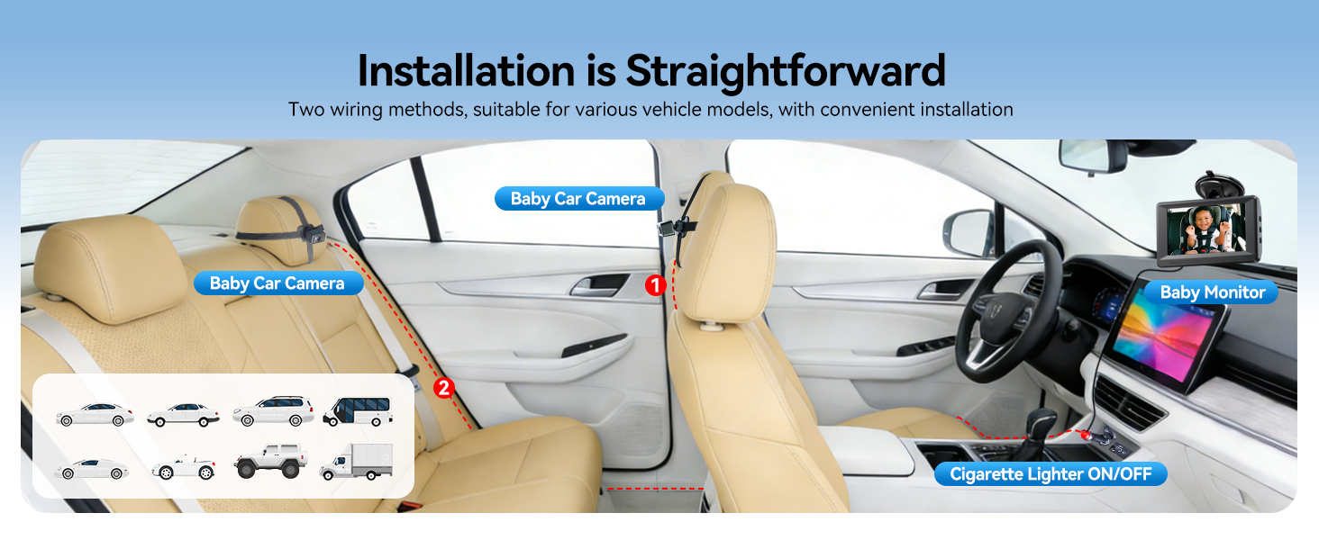 Two wiring methods, suitable for various vehicle models, with convenient installation