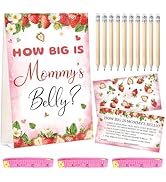 WNINK Guess Baby Shower Games Set – How Big is Mommy's Belly Sign, 64 Pcs Measure Bump Game with ...