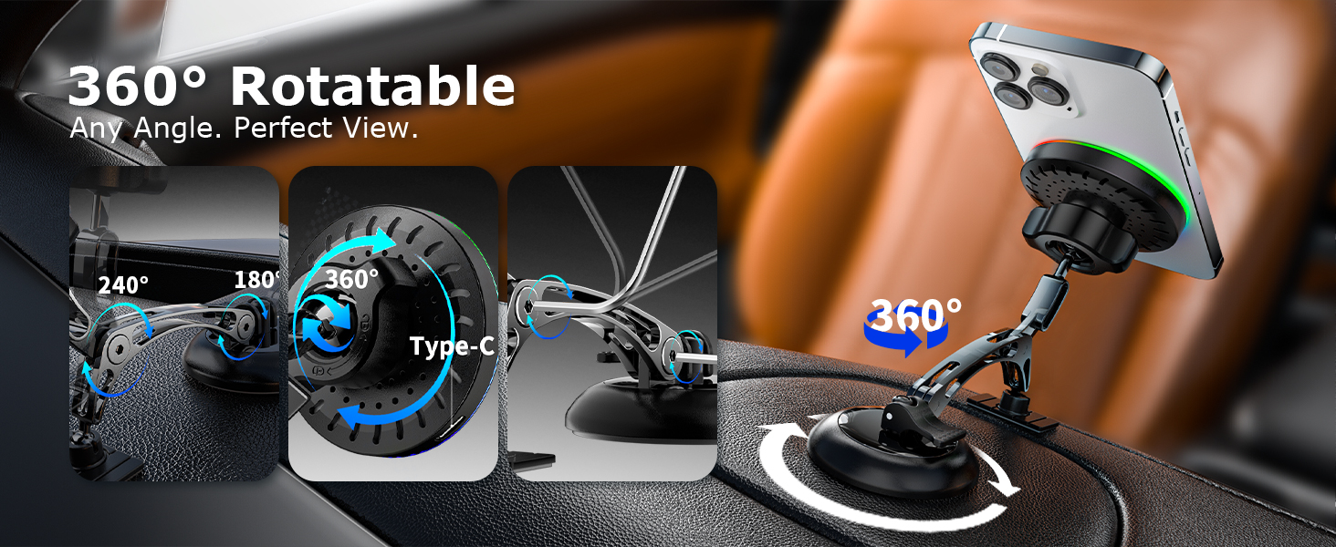 360° vacuum suction magnetic phone holder