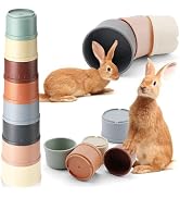 Iffitya 8 Pcs Stacking Cups for Rabbits, Colorful Bunny Toys for Rabbits and Small Animals, Nesti...