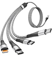 SIQIWO Multi Charging Cable[3A 2-Pack 4FT], 4 in 1 USB Charger Cable for Multiple Devices, Braide...
