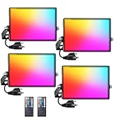 Onforu LED Flood Light Outdoor 30W 2500LM, Color Changing RGBW Floodlight with Remote, 2700K Warm...