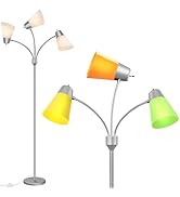 FOLKSMATE LED Floor Lamp, Medusa 3 Head Modern Adjustable Gooseneck Tall Standing Light for Livin...