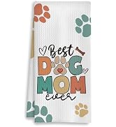 COWEB Dog Mom Kitchen Towels, Dog Mom Gifts, Dog Lovers Owners Gifts for Women, Colorful Dog Paws...