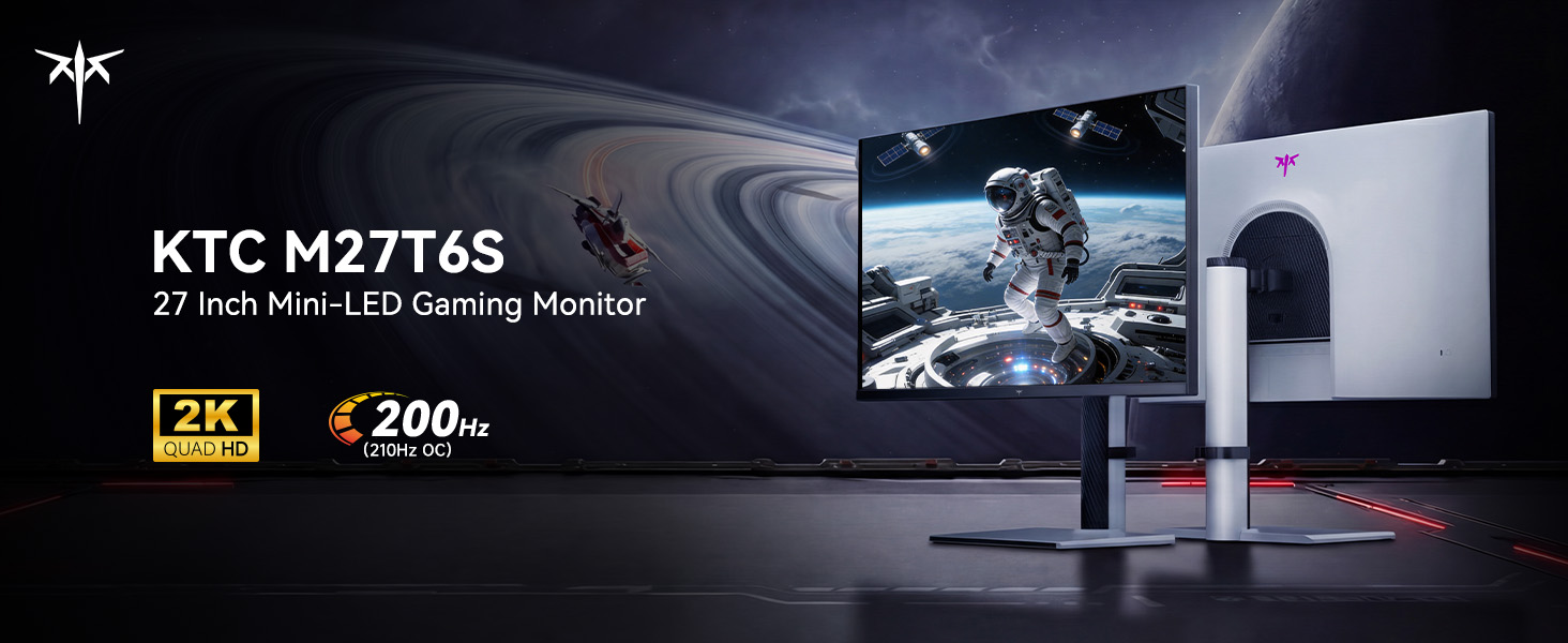 KTC M27T6S 27 Inch Gaming Monitor, 1440P Mini LED Monitor 200Hz(OC