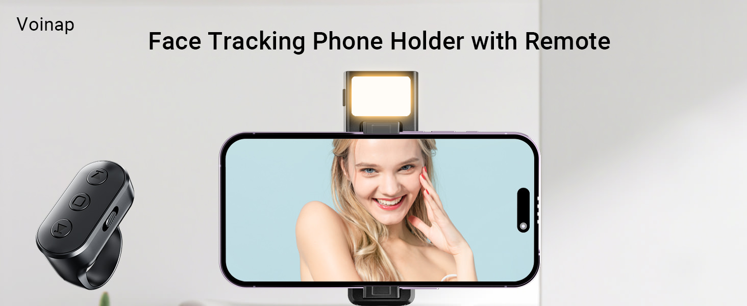 Auto Face Tracking Phone Holder with Remote Ring