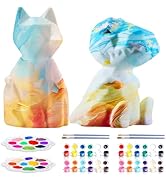 JUN-ELECTRON 2pcs DIY Painting Cat Kits for Kids, Paint Your Own Lamp, Dinosaurs Crafts Night Lig...