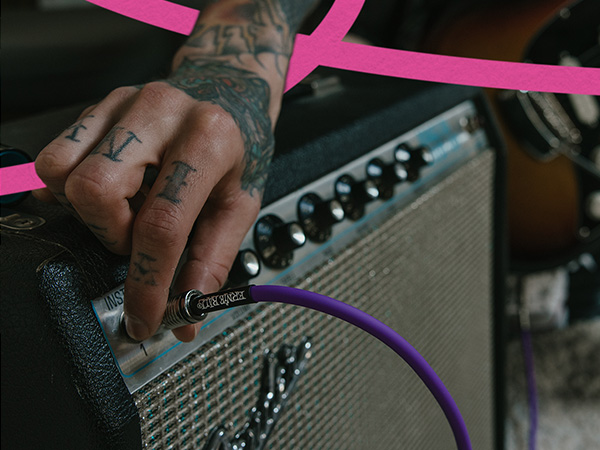 purple guitar cable