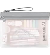 Clear Pencil Pouch, Bigger Pencil Case with Double Pockets, A5 Pencil Case Pouch with Zipper, Dur...