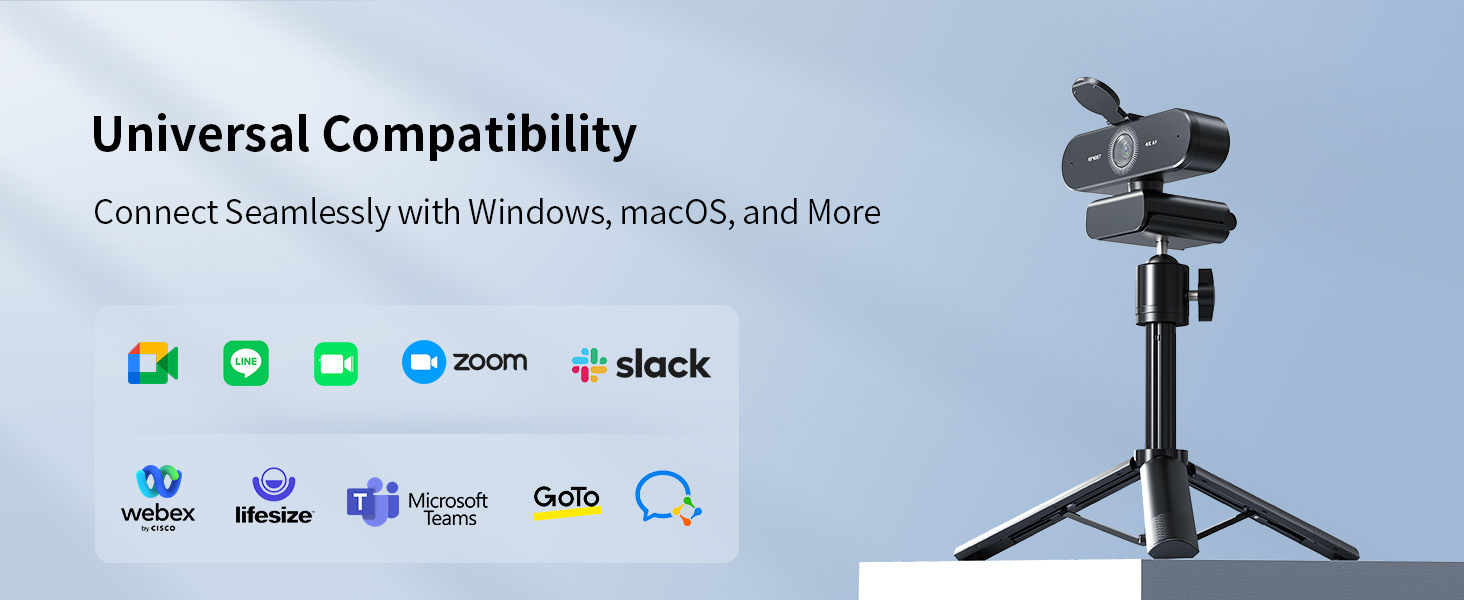 Unmatched Compatibility EMEET NOVA 4K Webcam with Tripod