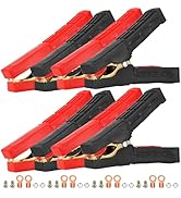 JUNXILPPD 8Pcs Car Battery Clamp 12V-24V Pure Copper Battery Alligator Clip Heavy Duty Jump Lead ...