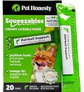 Cat Hairball Remedy Lickable Treats - Squeezable Puree Pouches for Hairball Treatment, Furball Re...
