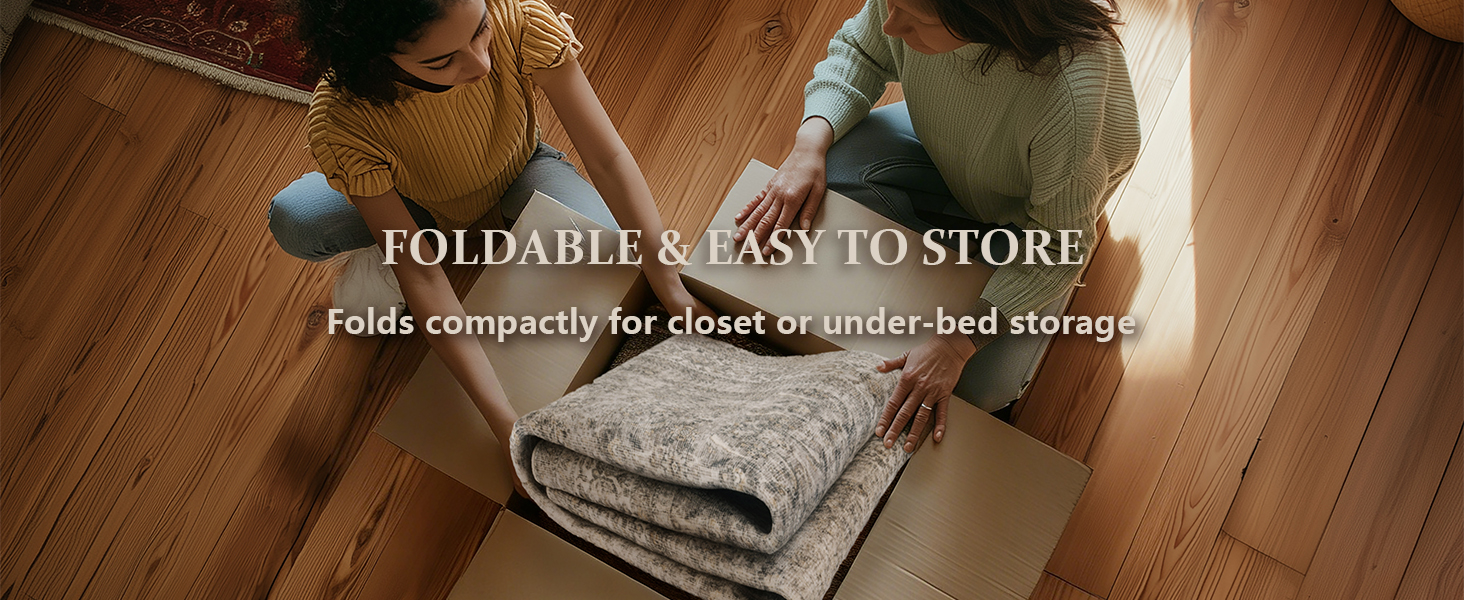 Foldable area rugs for living room