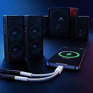 Male to Female USBC to 2 Aux, 1-In 2-Out High-End Stereo Y-Splitter