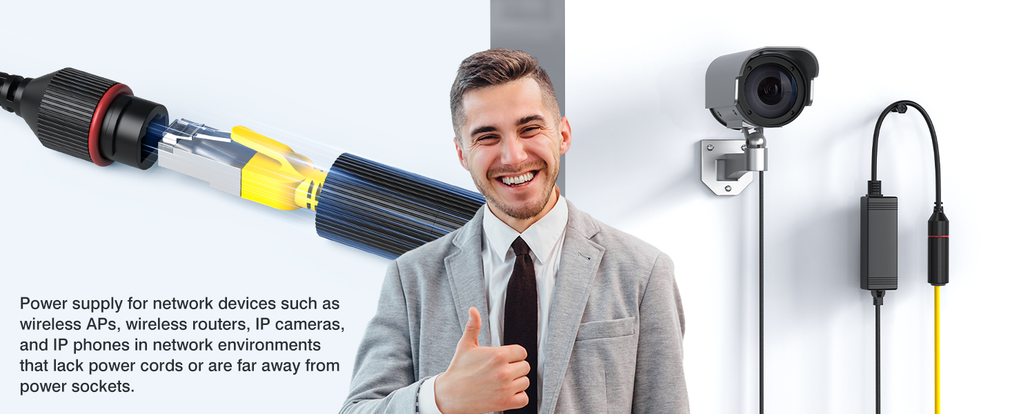 48V to 12V DC POE Spllitter Adapter