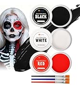 nsxsu Face Painting Kit White Black Red 165g(5.8oz), Face Paint Professional for Adults, Body Pai...