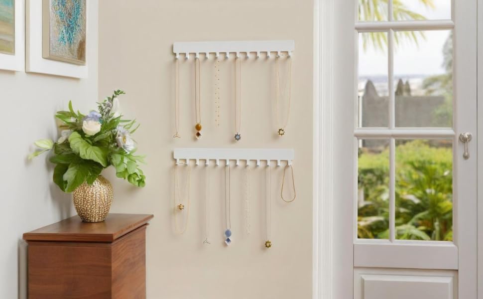 necklace holder on wall