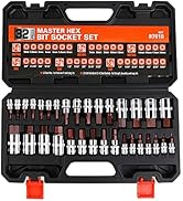 HORUSDY Allen Socket Set, 32-Piece Hex Bit Socket Set,SAE and Metric with Alloy Steel 1/4", 3/8",...