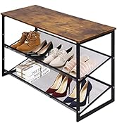 Garden 4 you 3-Tier Tilting Adjustable Freestanding Shoe Rack 6-Pairs 25.2 in Length for Durabili...