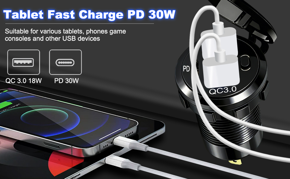 Tablet Fast charge PD 30W