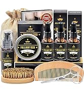 FULLLIGHT TECH Beard Kit for Men Grooming &amp; Care W/Beard Wash/Shampoo,3 Packs Beard Oil,Beard Bal...