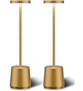 Lightania 2 Pack Cordless Table Lamp, 5200mAh Rechargeable Battery Operated Lamp, 3 Colors Steple...