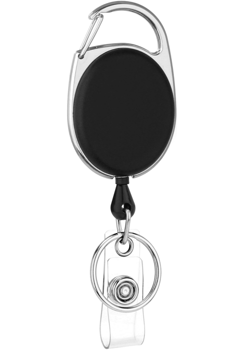 Retractable Badge Holder Reel wit Carabiner &amp; Belt Clip &amp; Key Ring