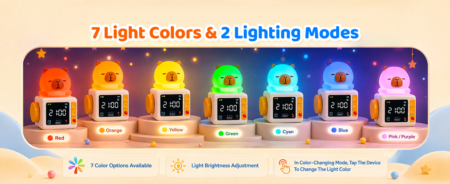 Capybara Kids Alarm Clock with Night Light 1464*600-5-1